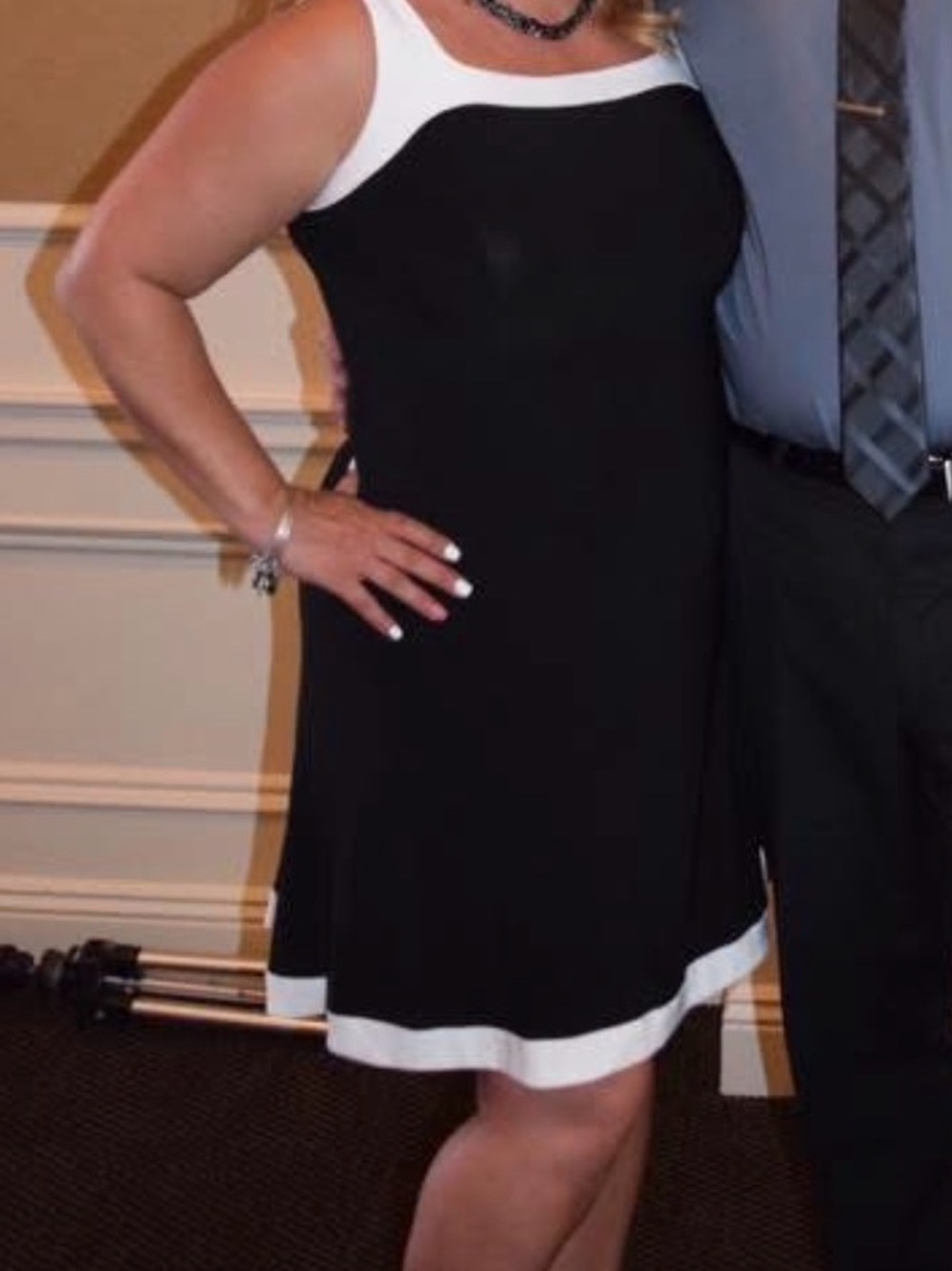 Chaps Colorblock Fit and Flare Dress